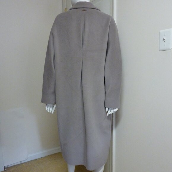 Agnona Sesame Alpaca Blend Cocoon Long Coat - Picture 6 of 11